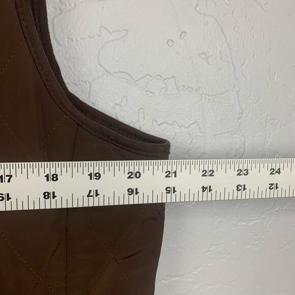Talbots Quilted Vest Women's Size Large Petite Brown Preppy Classic Old Money - Picture 5 of 7
